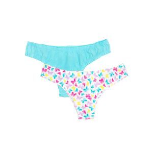 2 Pairs No Boundaries Freecut Tanga Panties Butterflies Blue Size 2XL (19) NEW